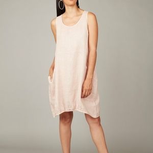 NWT Pistache Linen Bubble Dress in Blush Pink
